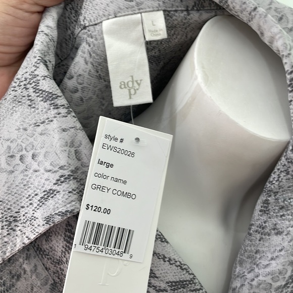 ADY P gray snake print moto jacket NEW size large - Picture 6 of 7